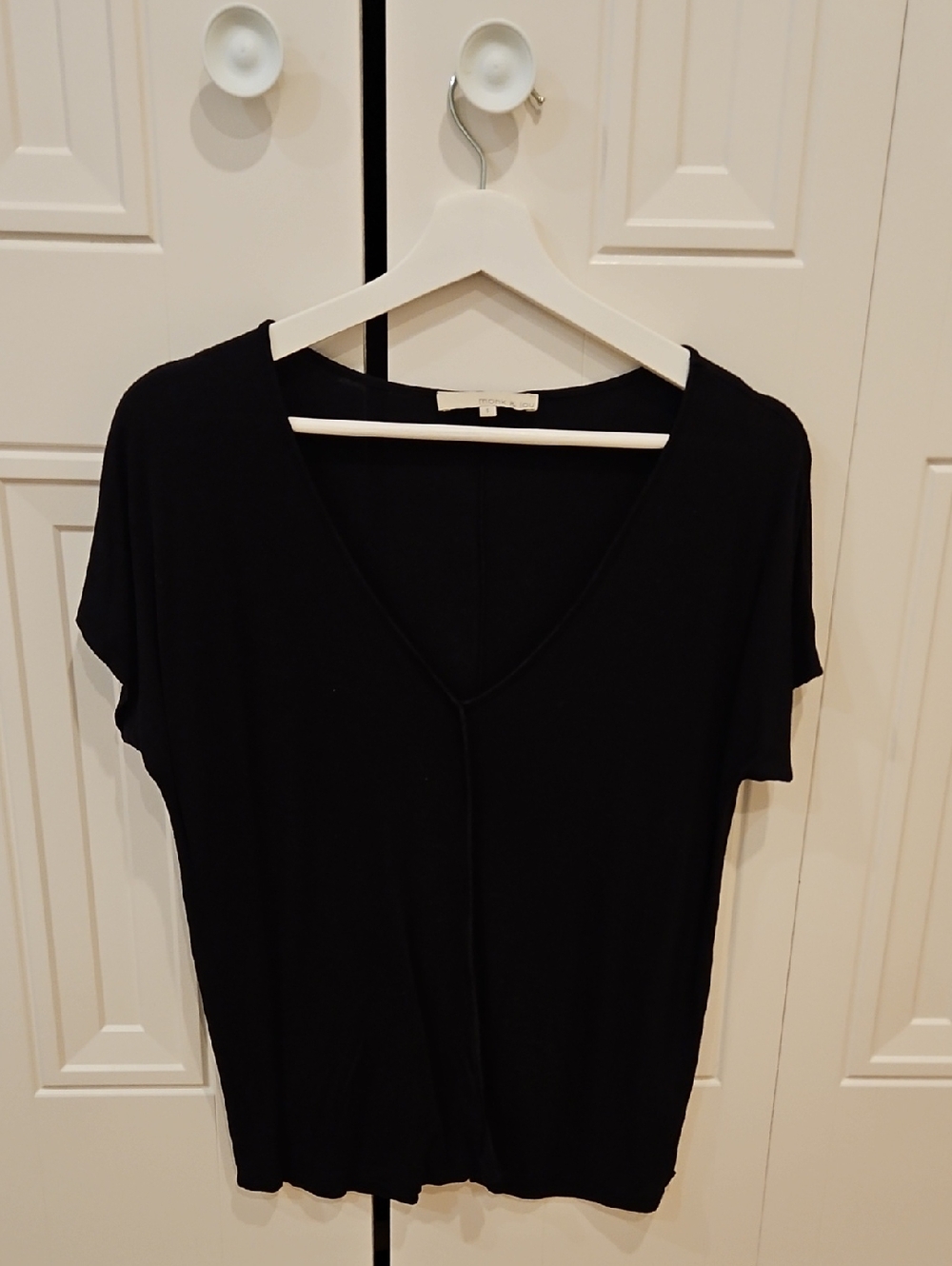 Monk & Lou Black V-Neck Women’s Top